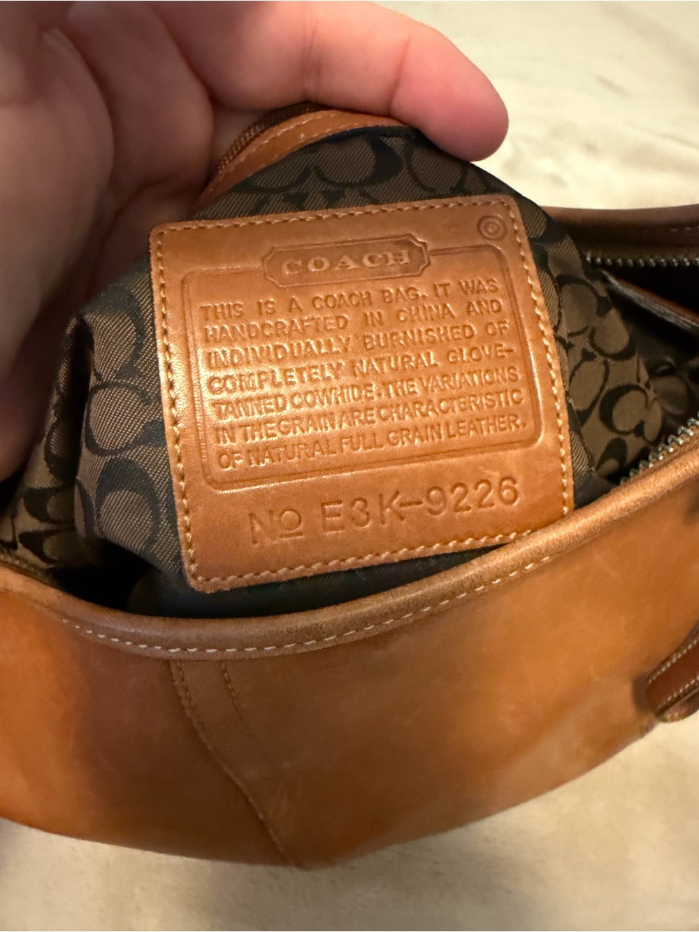 Coach Ergo Hobo in Genuine Tan Leather Shoulder Bag No E3K-9226 - Picture 3 of 10